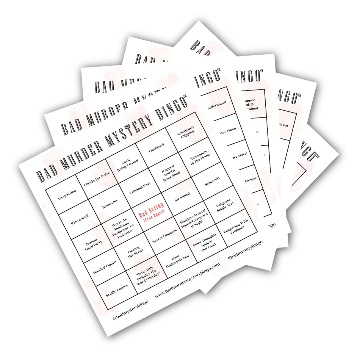 Bad Murder Mystery Bingo™ Digital Download